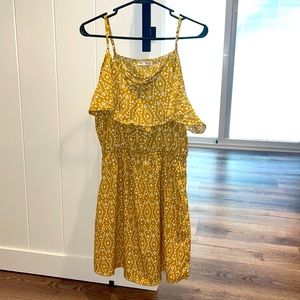 Mustard yellow and white dress. Excellent condition.